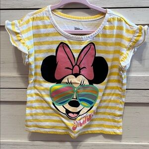 Disney Minnie Mouse Yellow Striped T-Shirt